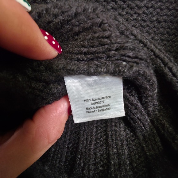 St Johns Bay Cardigan Womens Black‎ Cable Knit Chunky Ribbed Preppy Old Money - Picture 11 of 15